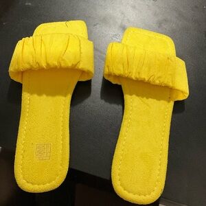 Bright Yellow Slide Sandals